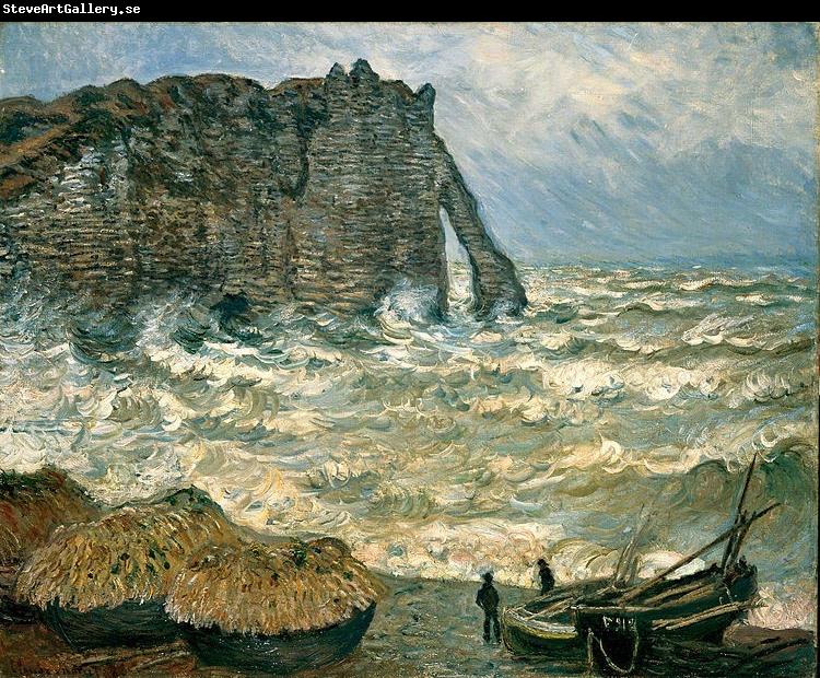 Claude Monet Agitated Sea at Etretat